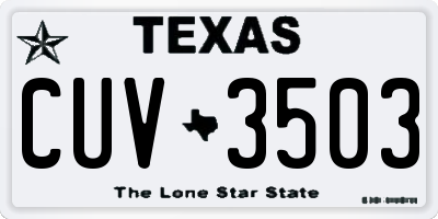 TX license plate CUV3503