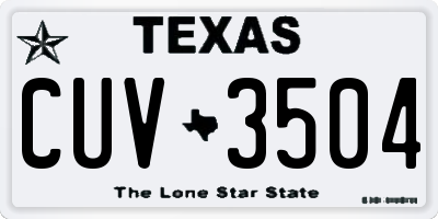 TX license plate CUV3504
