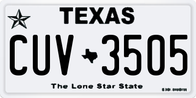 TX license plate CUV3505