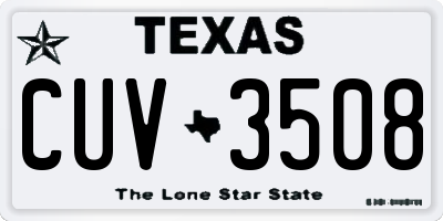 TX license plate CUV3508
