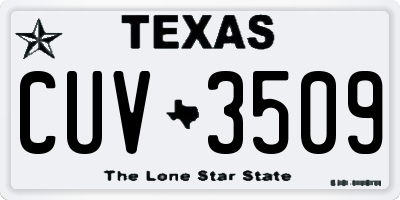 TX license plate CUV3509