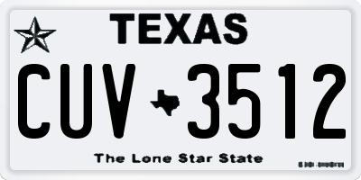 TX license plate CUV3512