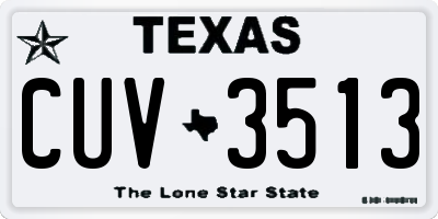 TX license plate CUV3513