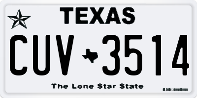 TX license plate CUV3514