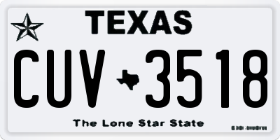 TX license plate CUV3518