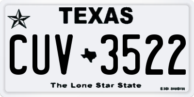 TX license plate CUV3522