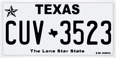 TX license plate CUV3523