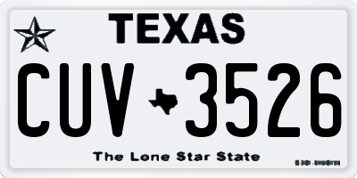 TX license plate CUV3526