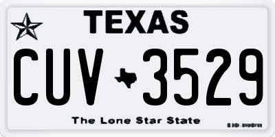 TX license plate CUV3529