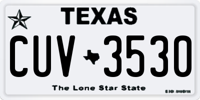 TX license plate CUV3530