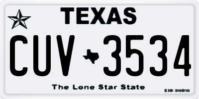 TX license plate CUV3534