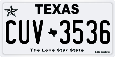 TX license plate CUV3536