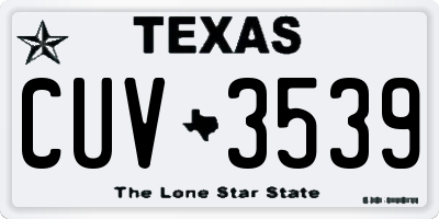 TX license plate CUV3539