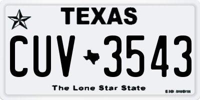 TX license plate CUV3543