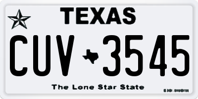 TX license plate CUV3545