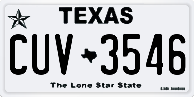 TX license plate CUV3546