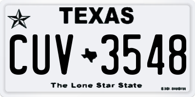 TX license plate CUV3548