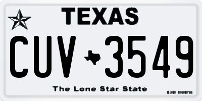 TX license plate CUV3549
