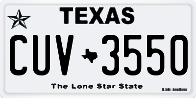 TX license plate CUV3550