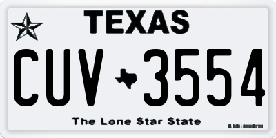 TX license plate CUV3554