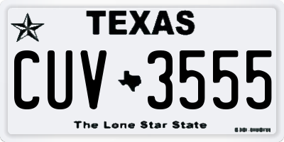 TX license plate CUV3555