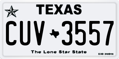 TX license plate CUV3557