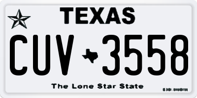 TX license plate CUV3558