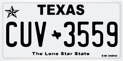 TX license plate CUV3559