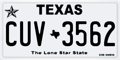 TX license plate CUV3562