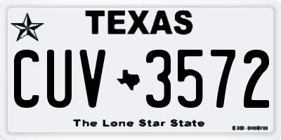 TX license plate CUV3572
