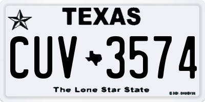 TX license plate CUV3574