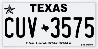 TX license plate CUV3575