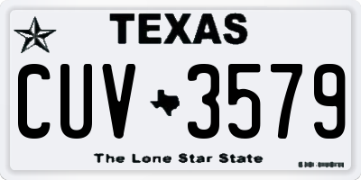 TX license plate CUV3579
