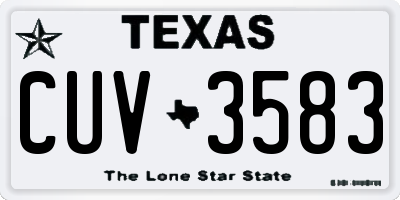 TX license plate CUV3583
