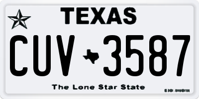 TX license plate CUV3587