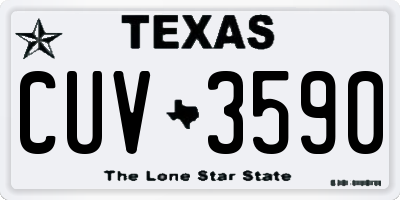 TX license plate CUV3590