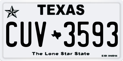 TX license plate CUV3593
