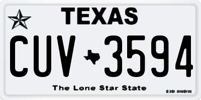 TX license plate CUV3594