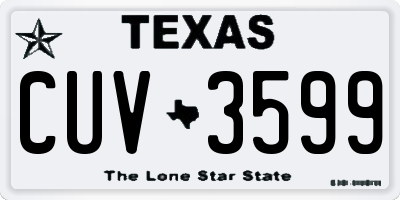 TX license plate CUV3599