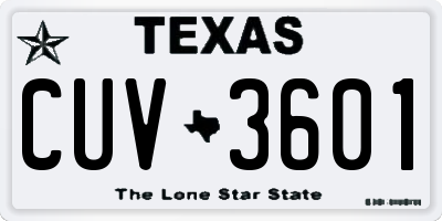 TX license plate CUV3601