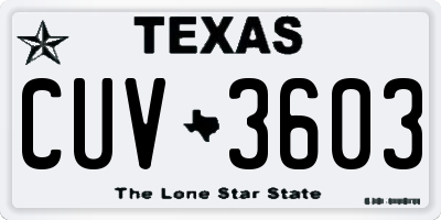 TX license plate CUV3603