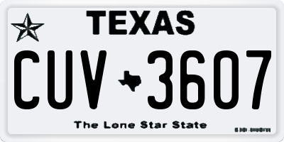 TX license plate CUV3607