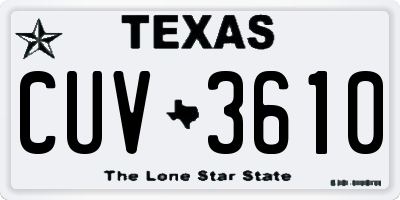 TX license plate CUV3610