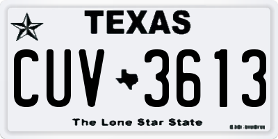 TX license plate CUV3613