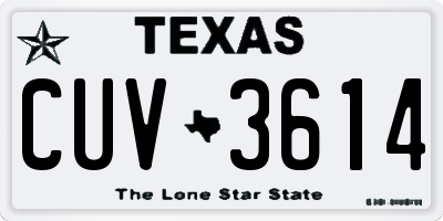 TX license plate CUV3614