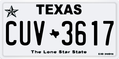 TX license plate CUV3617