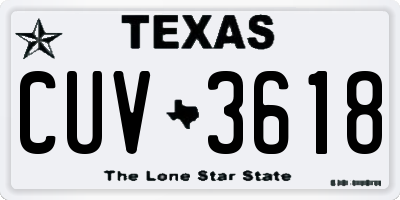 TX license plate CUV3618