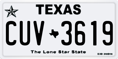 TX license plate CUV3619