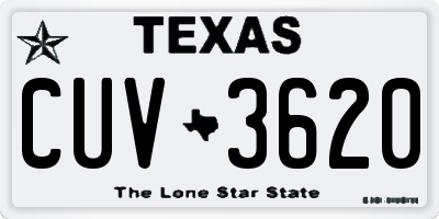 TX license plate CUV3620