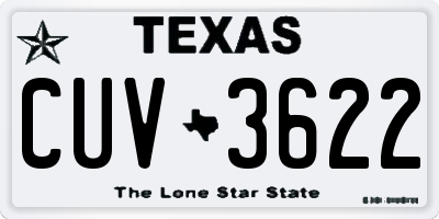 TX license plate CUV3622